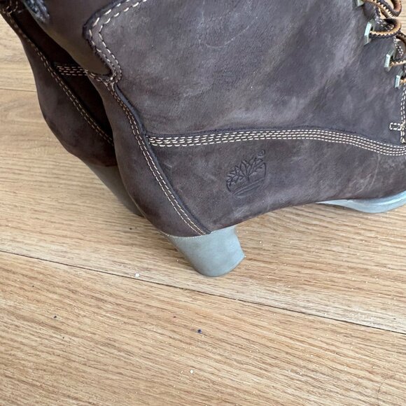 Timberland Glancy Leather Lace Up 6” Ankle Boots Brown Women’s Size 8.5 - Picture 7 of 12